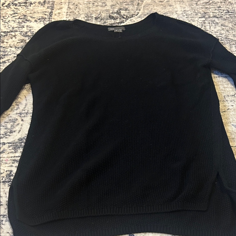 Vince Women's Elegant Black Scoop Neck Sweater
